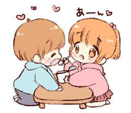 Sticker of a boy and a girl sticker #8621923