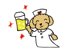poodle nurse sticker #8622198