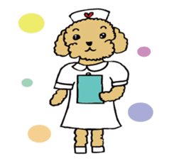 poodle nurse sticker #8622200