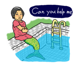 wenwen and his younger sister. sticker #8623646