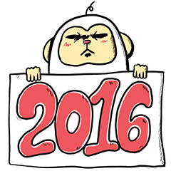 2016 steep face of a monkey of New Year