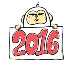 2016 steep face of a monkey of New Year sticker #8627458