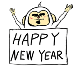2016 steep face of a monkey of New Year sticker #8627459