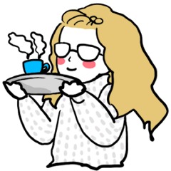 little bit otaku girl with milktea