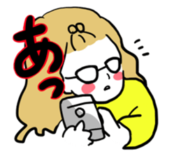 little bit otaku girl with milktea sticker #8633421