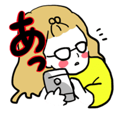 little bit otaku girl with milktea sticker #8633421