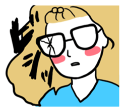 little bit otaku girl with milktea sticker #8633436