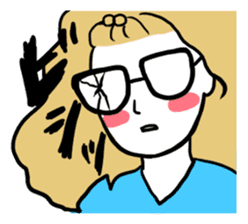 little bit otaku girl with milktea sticker #8633436