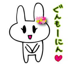 Daily conversation of flower bunny sticker #8635738