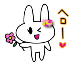Daily conversation of flower bunny sticker #8635739