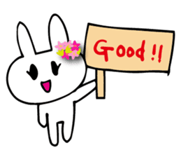 Daily conversation of flower bunny sticker #8635745