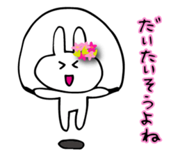Daily conversation of flower bunny sticker #8635754