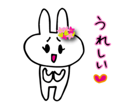 Daily conversation of flower bunny sticker #8635755