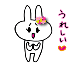 Daily conversation of flower bunny sticker #8635755