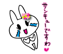 Daily conversation of flower bunny sticker #8635756