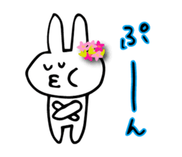 Daily conversation of flower bunny sticker #8635761
