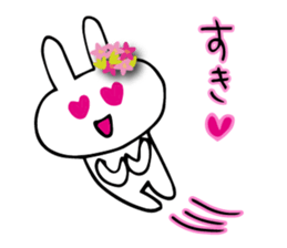 Daily conversation of flower bunny sticker #8635767