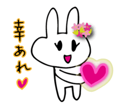 Daily conversation of flower bunny sticker #8635773