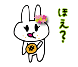 Daily conversation of flower bunny sticker #8635774