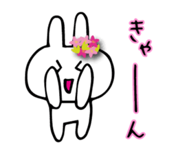 Daily conversation of flower bunny sticker #8635776