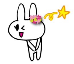 Daily conversation of flower bunny sticker #8635777