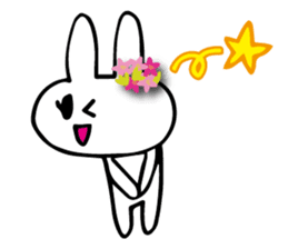 Daily conversation of flower bunny sticker #8635777
