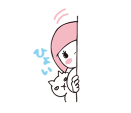 Muu and a cat 2 autumn and winter sticker #8636099