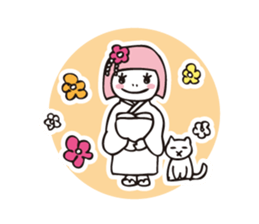 Muu and a cat 2 autumn and winter sticker #8636102