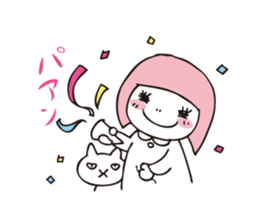 Muu and a cat 2 autumn and winter sticker #8636104