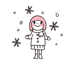 Muu and a cat 2 autumn and winter sticker #8636107