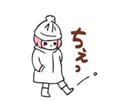 Muu and a cat 2 autumn and winter sticker #8636111