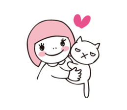 Muu and a cat 2 autumn and winter sticker #8636124