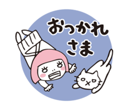 Muu and a cat 2 autumn and winter sticker #8636136