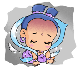 The Cuter flying little girls sticker #8639797