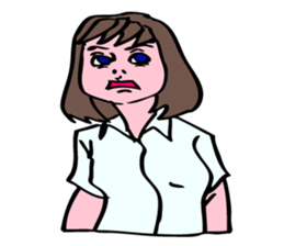 A girl has some troubles. sticker #8640983