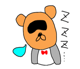 Japanese tanuki black eye sticker #8645127