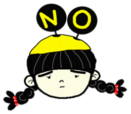 po piah pigtail girl sticker #8646307