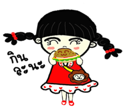 po piah pigtail girl sticker #8646315