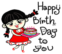 po piah pigtail girl sticker #8646320