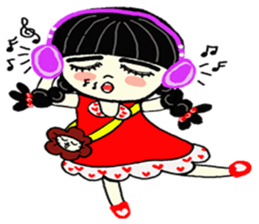 po piah pigtail girl sticker #8646325