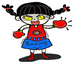 po piah pigtail girl sticker #8646326