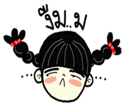 po piah pigtail girl sticker #8646341