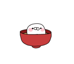 Cute seal as rice cake sticker #8646858