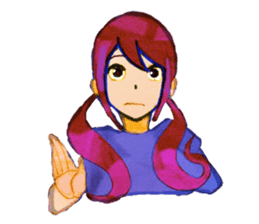 twin tailed girls 2 sticker #8647312