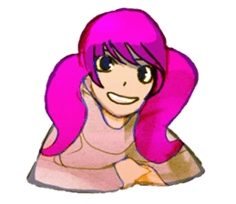 twin tailed girls 2 sticker #8647321