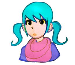 twin tailed girls 2 sticker #8647331