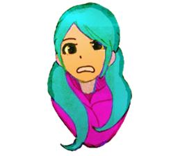 twin tailed girls 2 sticker #8647343