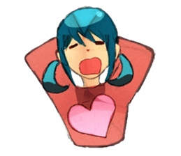 twin tailed girls sticker #8649670