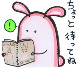 Chubby cute rabbit sticker #8651636