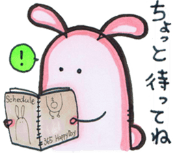 Chubby cute rabbit sticker #8651636